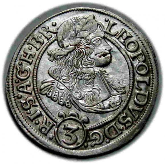 3 krajcary 1670 Leopold I Habsburg Wrocław (1)