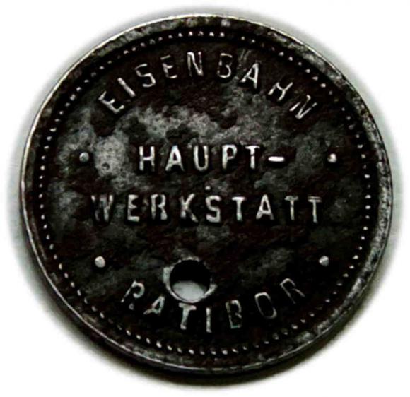 5 fenigów Główne Warsztaty Kolejowe Racibórz / Eisenbahn Haupt - Werkstatt Ratibor (2)