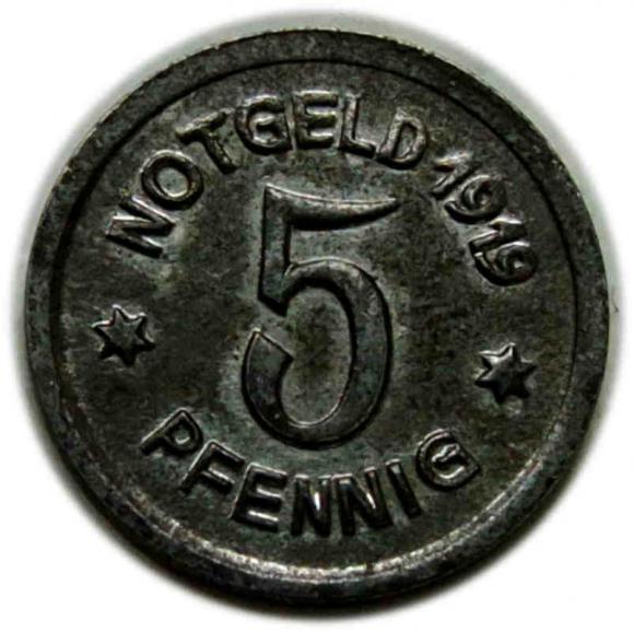5 fenigów 1919 Racibórz / Ratibor (1)