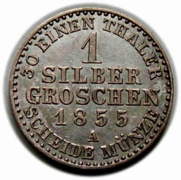 1 silber groschen 1855 Fryderyk Wilhelm IV Prusy Berlin (2)