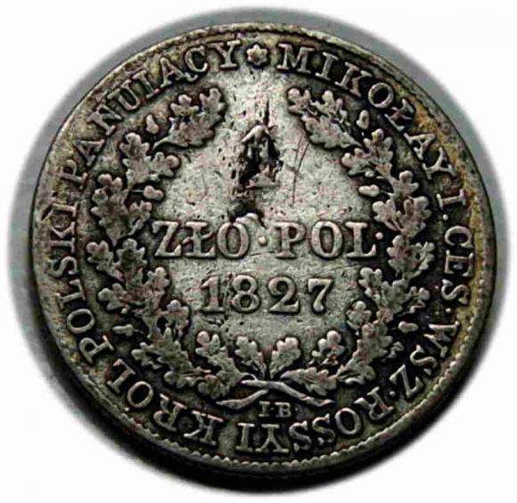 1 złoty 1827 Aleksander I Romanow Królestwo Polskie Warszawa (2)