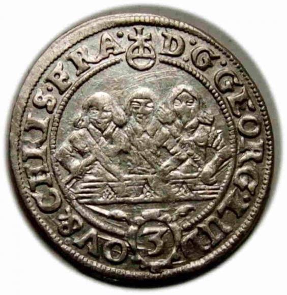 3 krajcary 1656 Jerzy III, Ludwik IV, Chrystian, Księstwo Brzesko - Legnicko - Wołowskie Brzeg (1)