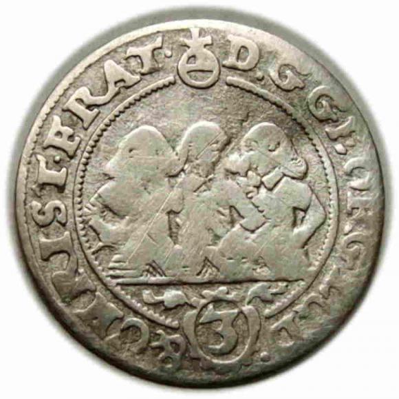 3 krajcary 1657 Jerzy III, Ludwik IV, Chrystian, Księstwo Brzesko - Legnicko - Wołowskie Brzeg (1)