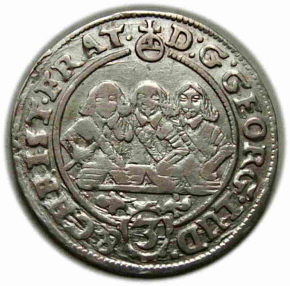 3 krajcary 1658 Jerzy III, Ludwik IV, Chrystian, Księstwo Brzesko - Legnicko - Wołowskie Brzeg (2)