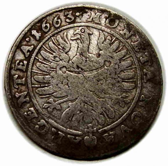 15 krajcarów 1663 Chrystian Wołowski Księstwo Brzesko - Legnicko - Wołowskie Brzeg (2)