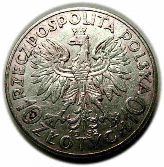10 złotych 1932 Głowa Kobiety II RP Londyn (2)