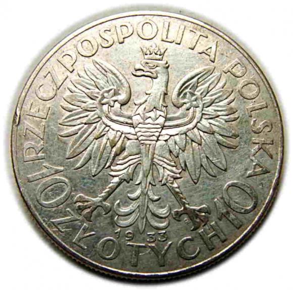 10 złotych 1933 Głowa Kobiety II RP Warszawa (2)
