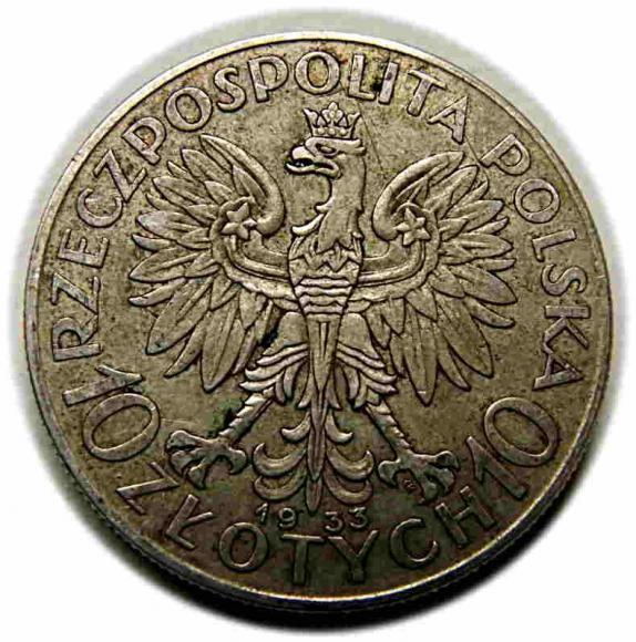 10 złotych 1933 Głowa Kobiety II RP Warszawa (2)