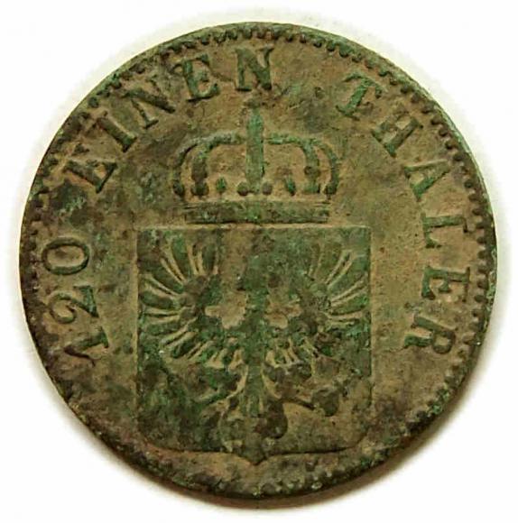 3 fenigi 1865 Franciszek Józef I Niemcy Berlin (2)