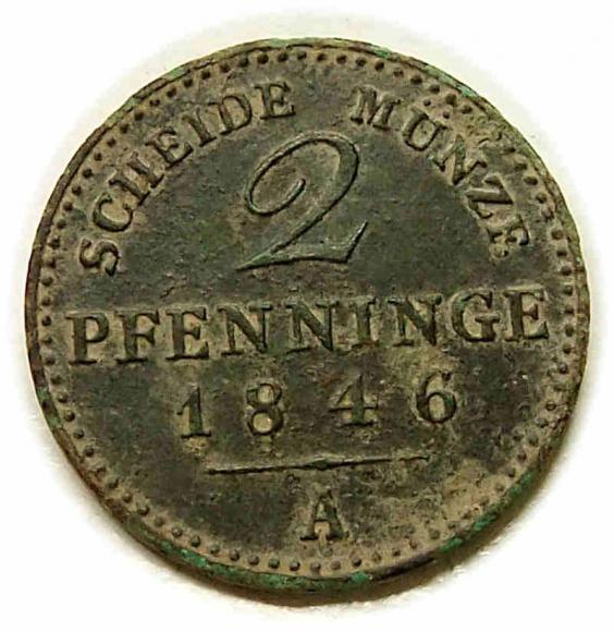 2 fenigi 1846 Ferdynand I Habsburg Niemcy Berlin (1)