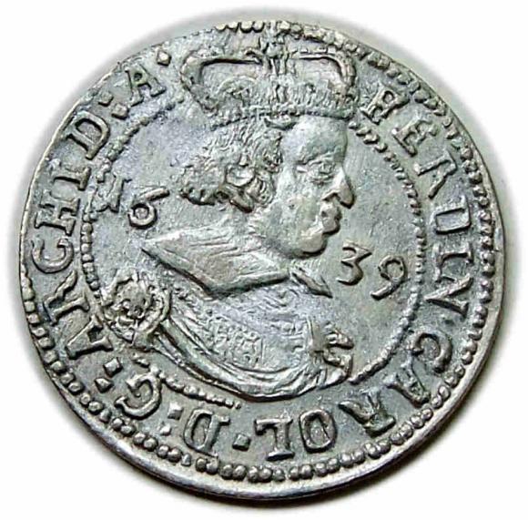 3 krajcary 1639 Ferdynand Karol Austria Hall (1)