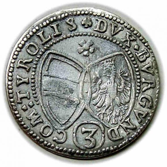 3 krajcary 1639 Ferdynand Karol Austria Hall (2)