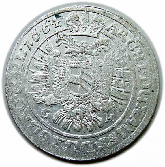 15 krajcarów 1664 Leopold I Habsburg Wrocław (2)
