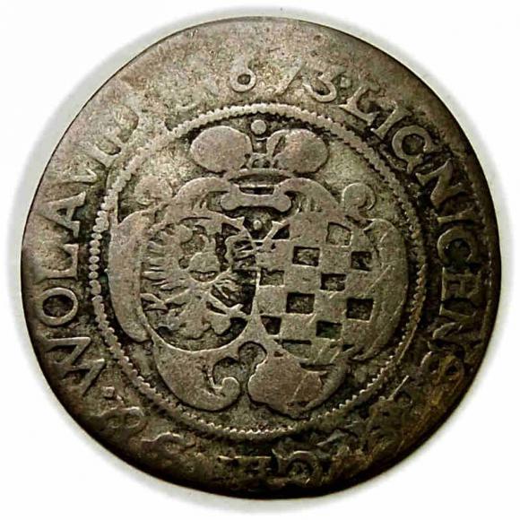 6 krajcarów 1673 Ludwika Anhalcka Księstwo Brzesko - Legnicko - Wołowskie Brzeg (1)