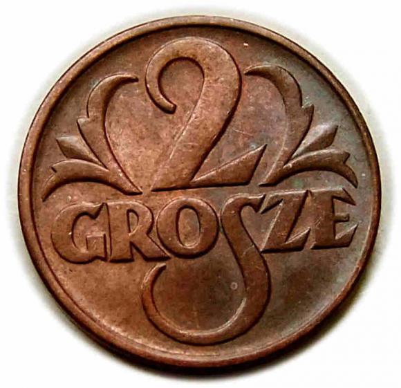 2 grosze 1938 II RP Warszawa (1)