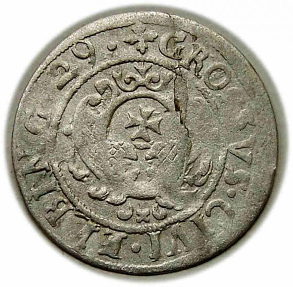 Grosz 1629 Gustaw II Adolf Elbląg (2)