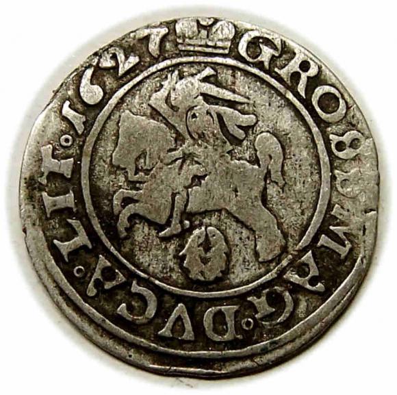 Grosz 1627 Zygmunt III Waza Wilno (2)