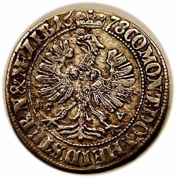 3 krajcary 1678 Sylwiusz Fryderyk Witemberski Księstwo Oleśnicko - Bierutowsko - Radziejowskie Oleśnica