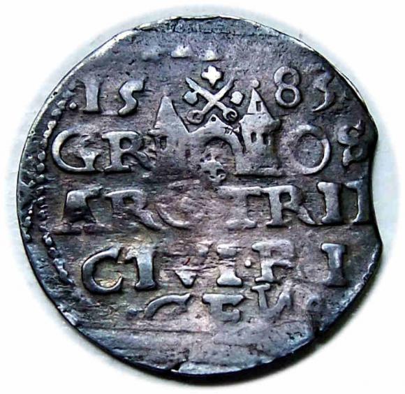 Trojak 1583 Stefan Batory Ryga (2)