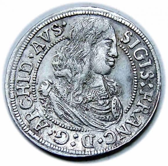 3 krajcary 1664 Zygmunt Franciszek Austria Tyrol Hall (1)