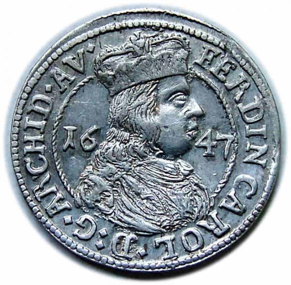 3 krajcary 1647 Ferdynand Karol Austria Tyrol Hall (1)