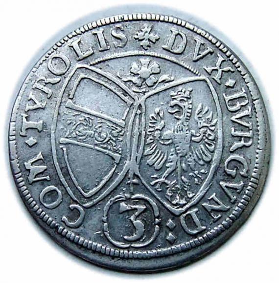 3 krajcary 1656 Ferdynand Karol Austria Tyrol Hall (2)