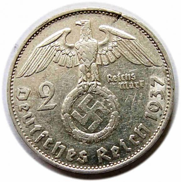 2 marki 1937 G Niemcy Karlsruhe (2)