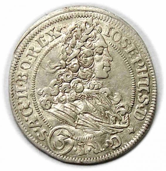 3 krajcary 1707 Józef I Habsburg Wrocław (1)