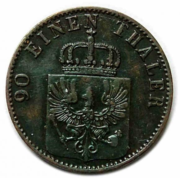 4 fenigi 1863 Wilhelm I Hohenzollern Prusy Berlin (2)