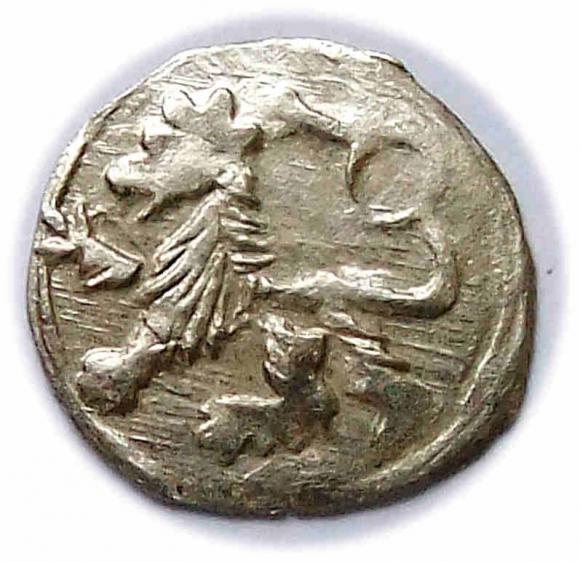 Halerz lew / orzeł Jerzy z Podiebradu Hrabstwo Kłodzkie (1)