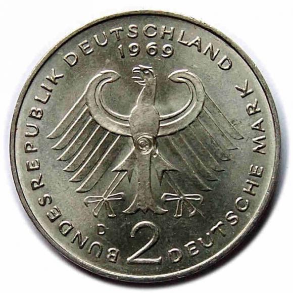 2 marki 1969 D Monachium Niemcy (2)
