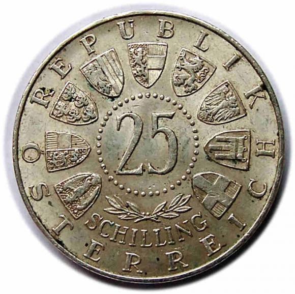 25 szylingów 1956 Wolfgang Amadeus Mozart Austria (2)