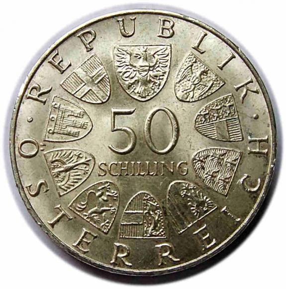 50 szylingów 1970 Uniwersytet Insbruck Austria (2)