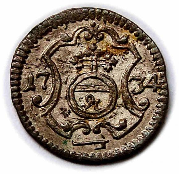 Halerz 1734 August III Drezno  (1)