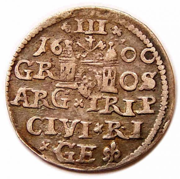 Trojak 1600 Zygmunt III Waza Ryga (2)