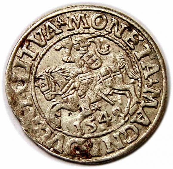 Półgrosz 1548 Zygmunt II August Wilno (1)