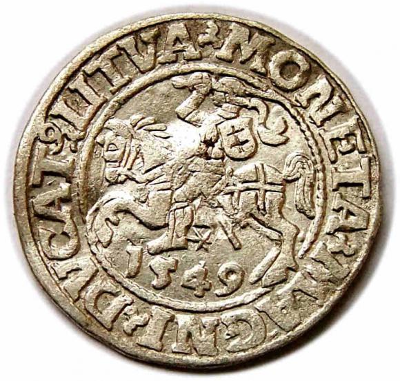 Półgrosz 1549 Zygmunt II August Wilno (1)