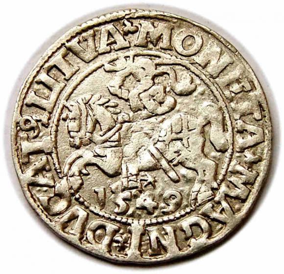 Półgrosz 1549 Zygmunt II August Wilno (1)