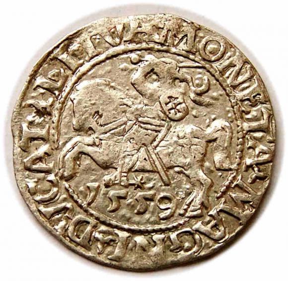 Półgrosz 1559 Zygmunt II August Wilno (1)