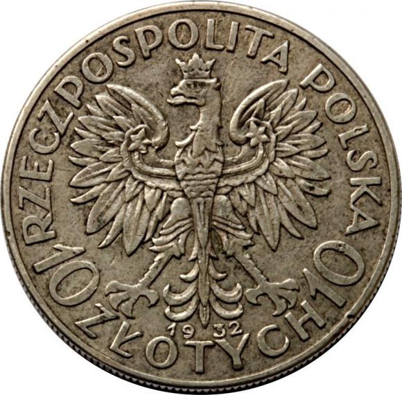 10 złotych 1932 Głowa Kobiety II RP Londyn (2)