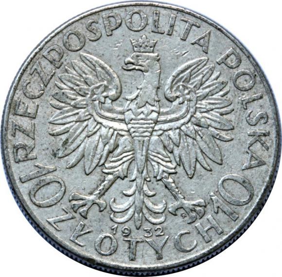 10 złotych 1932 Głowa Kobiety II RP Warszawa (2)