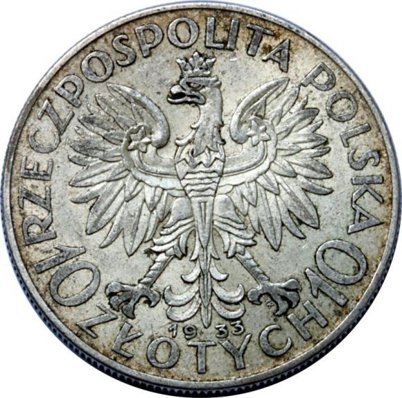 10 złotych 1933 Głowa Kobiety II RP Warszawa (2)