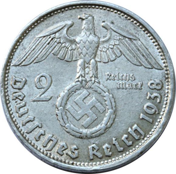 2 marki 1938 B Paul von Hindenburg Niemcy Wiedeń (2)