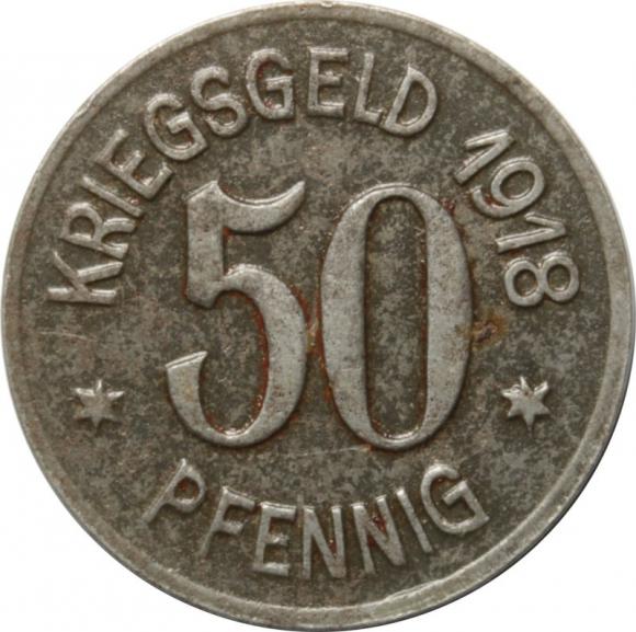50 fenigów 1918 Racibórz / Ratibor (1)