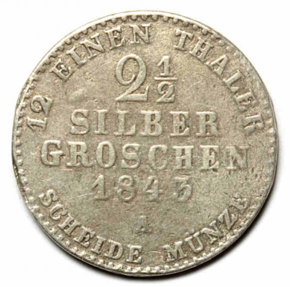 2 1/2 silber groschen 1843 Fryderyk Wilhelm IV Niemcy Berlin (2)