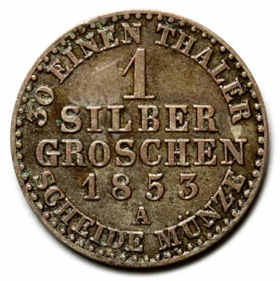 1 silber groschen 1853 Fryderyk Wilhelm IV Niemcy Berlin (2)