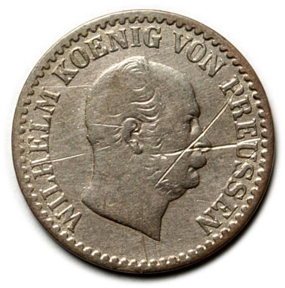 1 silber groschen 1864 Wilhelm I Hohenzollern Prusy Berlin (1)