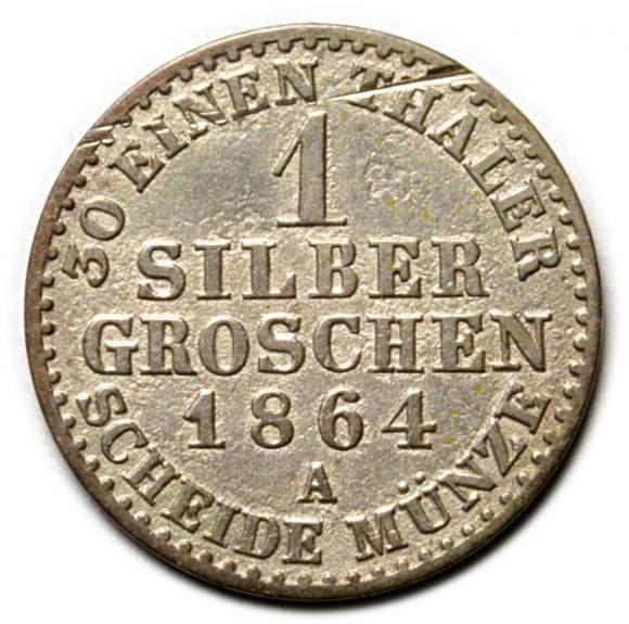 1 silber groschen 1864 Wilhelm I Hohenzollern Prusy Berlin (2)