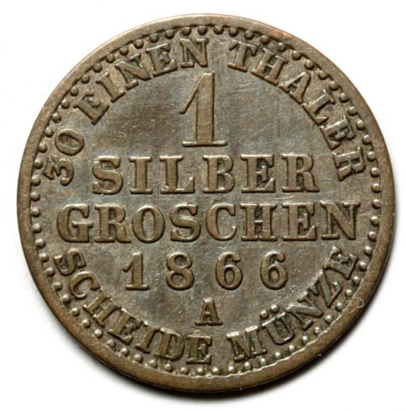 1 silber groschen 1866 Wilhelm I Hohenzollern Niemcy Berlin (2)