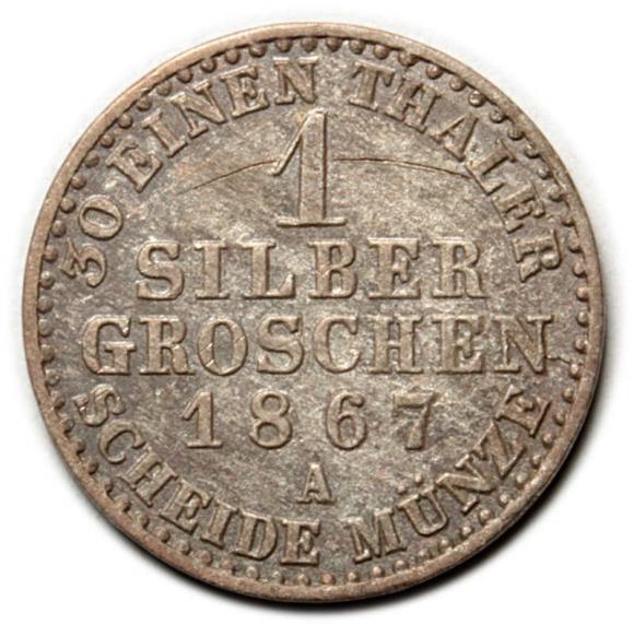 1 silber groschen 1867 Wilhelm I Hohenzollern Niemcy Berlin (2)